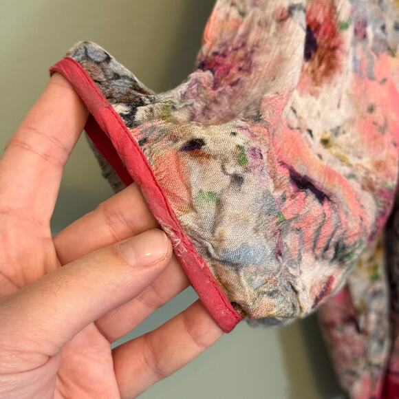 Blink London Anthropologie Kimono Cover Up One Size Pink Multi Floral Open Front - Picture 3 of 10